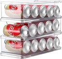 Xicennego 3-Tier Stackable Soda Can Organizer for Refrigerator, Fridge Can Organizer Dispenser, Beverage Can Holder for Refrigerator, Pantry, Cupboard