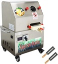 24V/110V Electric Sugar Cane Juice Press Machine, 660LB/H Press Capacity, 3 Stainless Steel Rollers, Sugarcane Juice Squeezer Extractor with Wheels for Home/Commercial