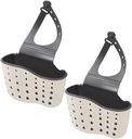 Zerodeko 2pcs Adjustable Double Sink Drain Baskets for Kitchen Sponge Holder and Organizer Space-saving Design