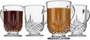 Godinger Coffee Mugs, Tea or Hot Water Glass Cups - Dublin Collection, Set of 4, 10 fluid ounces
