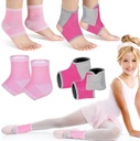 Tarpop 2 Pairs Kids Ankle Brace Set Foot Support Stabilizer Wraps Protector Guard Knitted Ankle Sleeve Sock Support Compression Socks for Injury Prevention(Pink,Medium)