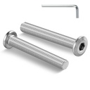 M6-1.0 x 35mm Flat Head Hex Socket Cap Screws Bolts 10Pcs, M6 Bolt 304 Stainless Steel 18-8 Furniture Bolts Full Thread, with Hex Spanner