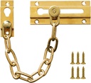 Security Door Chain Guard Solid Brass, Heavy-Duty Home Security, Sturdy and Rust-Resistant Brass Door Lock Security Chain (Brass)