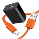 Fast Charger Charging Cable Power Cord Wire Compatible for Ring Enabled Video Doorbell (Released in 2020) 2/3/3 Plus/ 4, Peephole Cam, Doorbell Pro, Camera Battery Replacement charger (Orange)