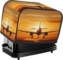 Aircraft Plane at Sunset Toaster Cover 2 Slice, Waterproof Bread Machine Covers with Pockets Universal Size Kitchen Small Appliance Cover with Handle, Dust and Fingerprint Protection