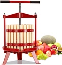 Manual Fruit Wine Press, Juice Maker for Wine, Cider, Apple, Tincture, Vegetables, Honey, Olive Oil - T-Handle, Stable Triangular Structure, 4.75 Gal/18L Capacity (Wood, 4.75 Gallon)