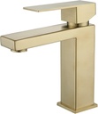 Basin Sink Bathroom Faucet Deck Mounted Stainless Steel Washbasin Hot Cold Water Mixer Taps Matte Black Lavatory Sink Tap(03 Short)