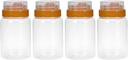 Cabilock 4pcs Transparent Plastic Honey Jars Sealed Canisters for Airtight Storage of Honey Syrups and Loquat Paste Food-grade Pet and Material Lightweight and Portable Design