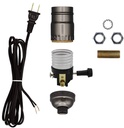 Creative Hobbies Make a Lamp or Repair Kit - All Essential Hardware, 3 Way Socket, and Matching Electric Cord (Black)