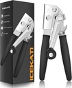 Commercial Can Opener, ICEKATl Can Opener Manual Heavy Duty Easy for Big Cans with Magnet, Folding Hand Crank With Comfortable Long Handles