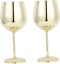2pcs Unique High-footed Stainless Steel Goblets Elegant Wine Glasses for Parties Bars