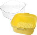 PRETYZOOM Double Layer Fruit Vegetable Wash Basket Kitchen Accessory Efficient Drainage Mesh Strainer