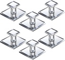 Tatuo 6 Pcs Stick on Knobs Adhesive Cabinet Handles Acrylic Mirror Pull Handles Clear Beveled Mirror Knobs Small Square for Cabinet Wardrobe Windows Drawer Door(1.5'' X 2'')