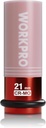 WORKPRO 1/2" Drive Lug Nut Impact Duty Socket, 21mm Deep Thin Wall Socket, Made of Premium Cr-Mo Steel, Non-Marring Lug Nut Wheel Sockets for Car