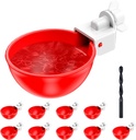 Chicken Waterer Cups, 10 Pack Automatic DIY Chicken Water Cups with 3/8'' Hole Saw