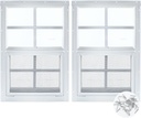 12" x 18" Shed Window, 2 Pack White Flush Mount Household Windows with Tempered Glass and Fiberglass Screen for Shed, Garage, Chicken Coop, Playhouse, Small Tiny House