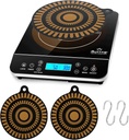 9.45inch Thermochromic Silicone Induction Cooktop Protect Mat,Induction Stove Protector,Non-Slip Induction Cooktop Mat For Induction Cookware, Stovetop & Countertop(2pcs)