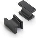 Matte Black Cabinet Knobs,10 Pack 1.49Inch(38mm) Single Hole Rectangle Kitchen & Bathroom Drawer Konbs and Pulls,Solid Zinc Alloy Handles for Dresser Drawers.