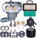 791230 Carburetor, Compatible with 407777 20-25 HP V-Twin Engine, 699709 499804 Carburetor Kit for John Deere MIA10632 LA150 LA145 LA130 L120 with Lawn Mower Air Filter