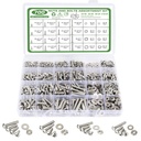 700 Pcs Screws Bolts and Nuts Assortment Kit, Metric Machine Screws and Nuts and Flat Washers, M3/M4/M5/M6 Cross Slotted Round Head Bolts Sets