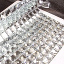 Diflart 10-Sheets Peel and Stick Mirror Glass Mosaic Tile, 3/4 Inch Silver Square, Crystal Diamond Mirror Tile Backsplash for Kitchen Bathroom Wall