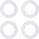 Scar Plate for Door Knob Circle,Door Knob Reinforcement Plate White,Fits Under Existing Lock Set to Cover Up The Damaged Door(Set of 4 Door Knob Plates)
