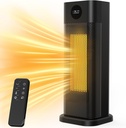 Space Heater - 1500W PTC Ceramic Tower Heaters for Indoor Use with Adjustable Thermostat, Timer and Remote Control, Quick 1s Heat-up 70° Oscillation Electric Heater for Office, Bedroom, Room, Home