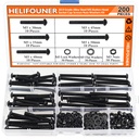 200 Pieces M5 x 30mm /35mm /40mm /45mm /50mm, Button Head Socket Cap Metric Screws Bolts Washers Nuts Kit, 10.9 Grade Alloy Steel, Fully Threaded, Black