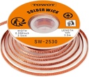 TOWOT Solder Wick Braid 10ft Desoldering Wick Braid Remover Tool With Flux No-Clean Soldering Wick Desolder Soldering 0.1 inch Width