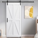 Moisture-Proof Real Primed Interior Door Slab, Pre-Drilled DIY Panel for Home and Office Use, Modern Design, 28" x 84", White