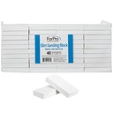 ForPro Slim Sanding Block, White 100/180 Grit, for Manicures and Pedicures, Non-Damaging or Scratching, .5” H x 3” L x 1” W, 40-Count
