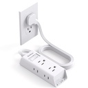 Cruise Essentials - Flat Plug Power Strip, Addtam 5 ft Ultra Flat Extension Cord with 6 Outlets Extender, No Surge Protector for Cruise Ship, Travel, Dorm, Home Office (5ft)