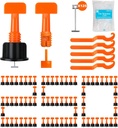 Storystore Tile Leveling System Kit, 250 PCS 1/16'' Levelers, 1300 PCS Spacer Clips and 125 Steel Wedges and 5 Wrenches, Reusable Tile Spacers Leveling System for Walls & Floors Installation