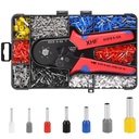 XHF 1700 PCS Ferrule Crimping Tool Kit with Hexagonal Ferrule Crimper Insulated Wire End Ferrules Terminals