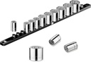 SK Tools USA 1/2"Drive Socket Set, Metric Sockets, 13-Piece 15-32mm, SuperKrome Finish, Premium CR-V Construction, 12 Point, with Storage Rail