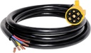 MECMO Heavy Duty 7 Pin Trailer Plug Cord with Double Prongs Connector 8 Feet, 7 Way Plug Inline Trailer Side Wiring Harness 7-Pin RV Blade Replacement 7Pin Molded Cable Pigtail, UL62 Pure Copper Wire
