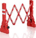 RELIANCER Expandable 7.41ft Safety Barricade,Retractable Security Barrier Water Filled Weighted Base,Adjustable Traffic Barricades,Outdoor Crowd Control Barriers,Driveway Isolation Gate,Garden Fence