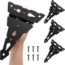 HOME MASTER HARDWARE 8 Inch Heavy Duty Decorative T Hinge Shed Storage Gate Barns Tee Hinges with Screws Black Finish 4 Pack