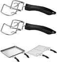 2 Pcs Air Fryer Convection Toaster Oven Tray Extractor, Grills Extractor, Grills Clip, Oven Clip, Oven Food Clip Oven Tray Handle Scald Resistant Clip Common to Trays and Grills Used to Quickly Remove