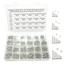 1200PCS M1.6 M2 M2.5 M3 Stainless Steel Hex Socket Head Cap Screws Nuts Flat Washers Assortment Kit