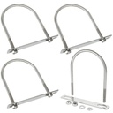 4Pack Square U-Bolts 4-1/2"(115mm) Inner Width, 304 Stainless Steel U Bolts M10 with Washers & Nuts for Replacement Parts and Accessories for Ski Boat, Fishing Boat or Sailboat Trailer