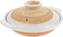 Luxshiny Casserole Clay Pot Japanese Sumi Kannyu Donabe Ceramic Hot Pot Chinese Earthen Stewpot 18cm with Lid for Dolsot Bibimbap Soup