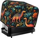 Cartoon Dinosaur Pattern Toaster Cover 2 Slice Washable Bread Maker Cover Decorative Kitchen Small Appliance Covers Dust Protection Stain Resistant Bread Machine Protector with Top Handle