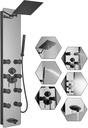 Shower Panel Tower System, 10" Adjustable Rainfall Shower, 8 Body Massage Jets, Glass Shower Panel, Wall Mounted