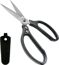 8.5-Inch Heavy Duty Scissors for Fabric, Cardboard, Leather, Ultra Sharp All Purpose Stainless Steel Shears with Protective Cover, Metal Handle Utility Scissors for Home & Office