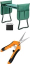 iPower 2024 Upgraded Garden Kneeler and Seat, with Sturdy Soft EVA Foam Pad, 2 Tool Pouch and 1 Apron, Hold 330lb, 6.5 Inch Gardening Scissors Hand Pruner Pruning Shear with Stainless Steel Blades
