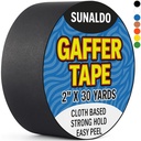 Gaffers Tape (2" x 30 Yards) Strong Hold, Easy to Rip, Residue-Free Professional Grade Floor Tape for Electrical Cords, Matte Finish Non Reflective, Weather Resistant (1 Pack, Black)