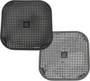 2-Pack Reusable Silicone Splash Guards for Ninja FN101 Air Fryer & Crispi - Heat-Resistant Oil Splatter Mat with Lock Tabs, Easy-Lift Handle,Anti-Spill Protector (Black & Grey)