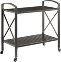 Crosley Furniture Kaplan Rolling Metal Outdoor Bar Cart for Backyard, Pool, Patio, Deck, Oil-Rubbed Bronze