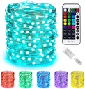 Minetom Color Changing Fairy String Lights - 33 ft 100 LED USB Silver Wire Lights with Remote and Timer, Starry Fairy Light for Bedroom Party Indoor Christmas Decoration, 16 Colors, Adapter Included